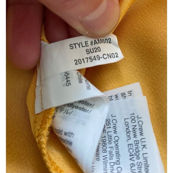 J. Crew Women's Size 0 Golden Yellow Ruffle Neck Sleeveless Popover Top - Picture 6 of 6